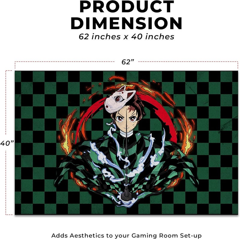 DreamController Demonn Slyer Custom Rugs for Gamer Room (62x40inch)| Playroom Carpets Inspired by Games & Anime Decor for Gamers | Gamer Room Decor for Kids Teen Anti-Slip Gaming Mats - Image 2